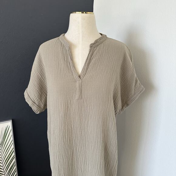 It Is Well Mandarin Gauze Dress Organic Cotton Made In California - Picture 3 of 11